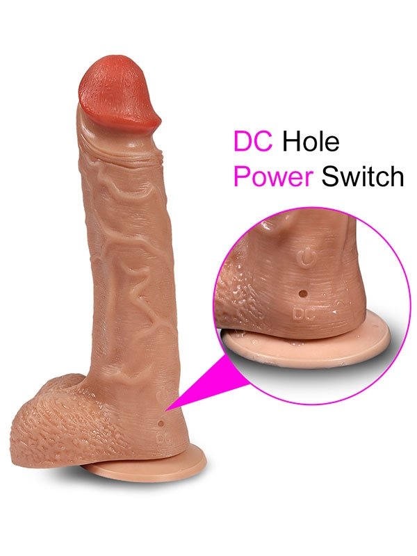Uzaktan Kumandalı Şarjlı Döner Başlı Titreşimli Realistik Dildo 20.5 cm