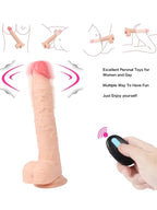 Uzaktan Kumandalı Şarjlı Döner Başlı Titreşimli Realistik Dildo 23 cm