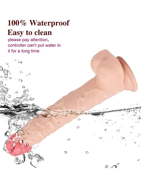 Uzaktan Kumandalı Şarjlı Döner Başlı Titreşimli Realistik Dildo 23 cm