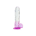 Silikon Şeffaf Mor Renkli Realistik Dildo 17,5 cm