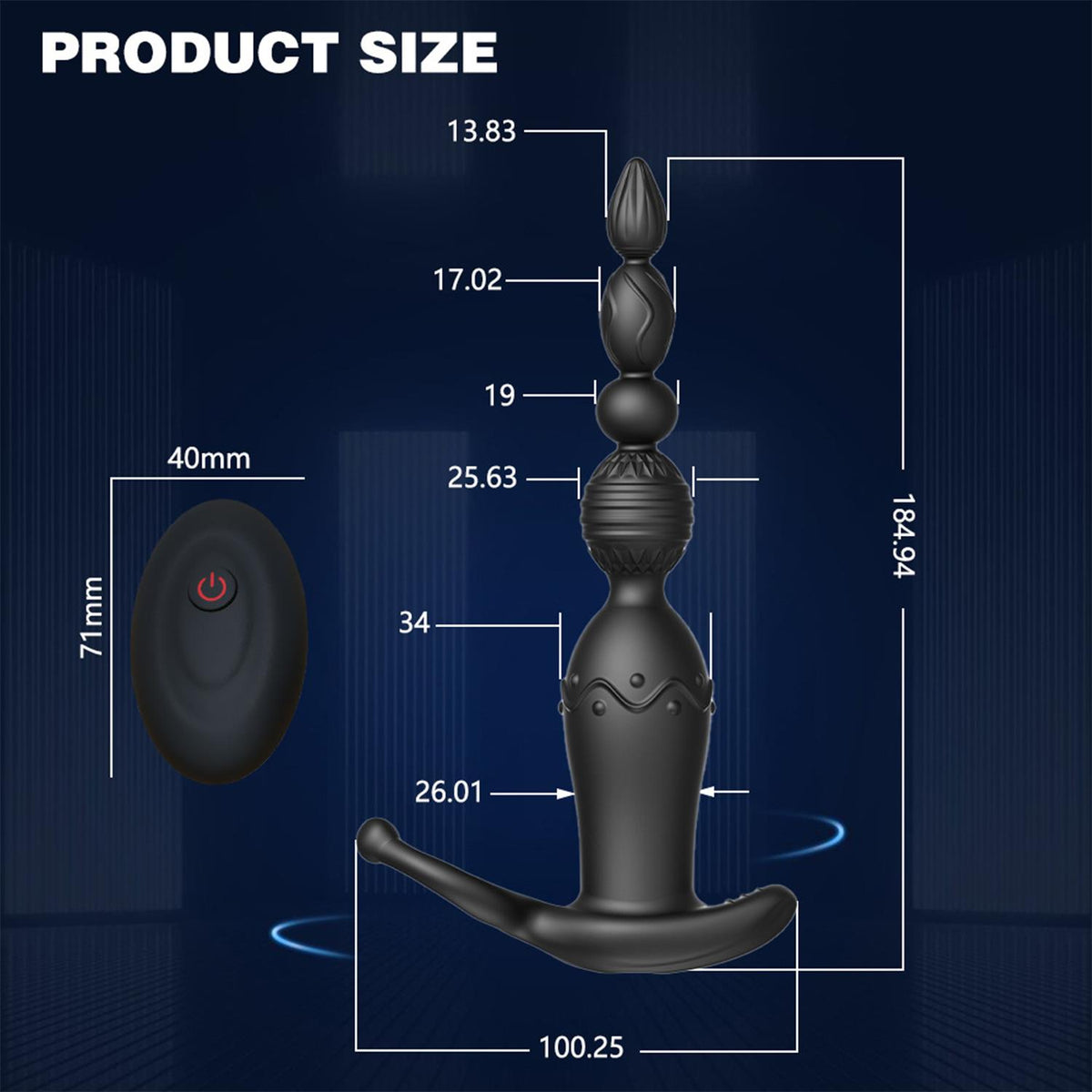 Telefon Kontrollü Anal Vibratör ve Penis Halkası Siyah