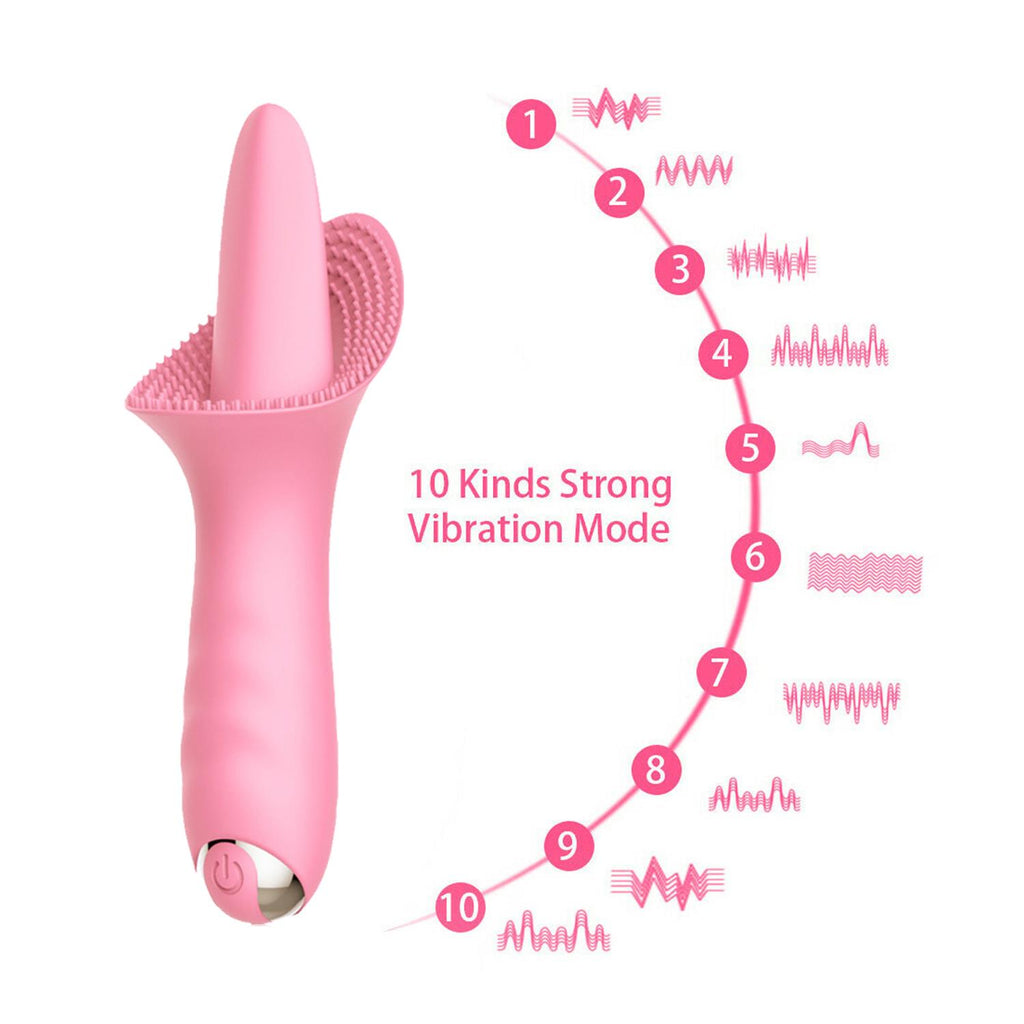 Tırtıklı Dil Vibratör Pembe