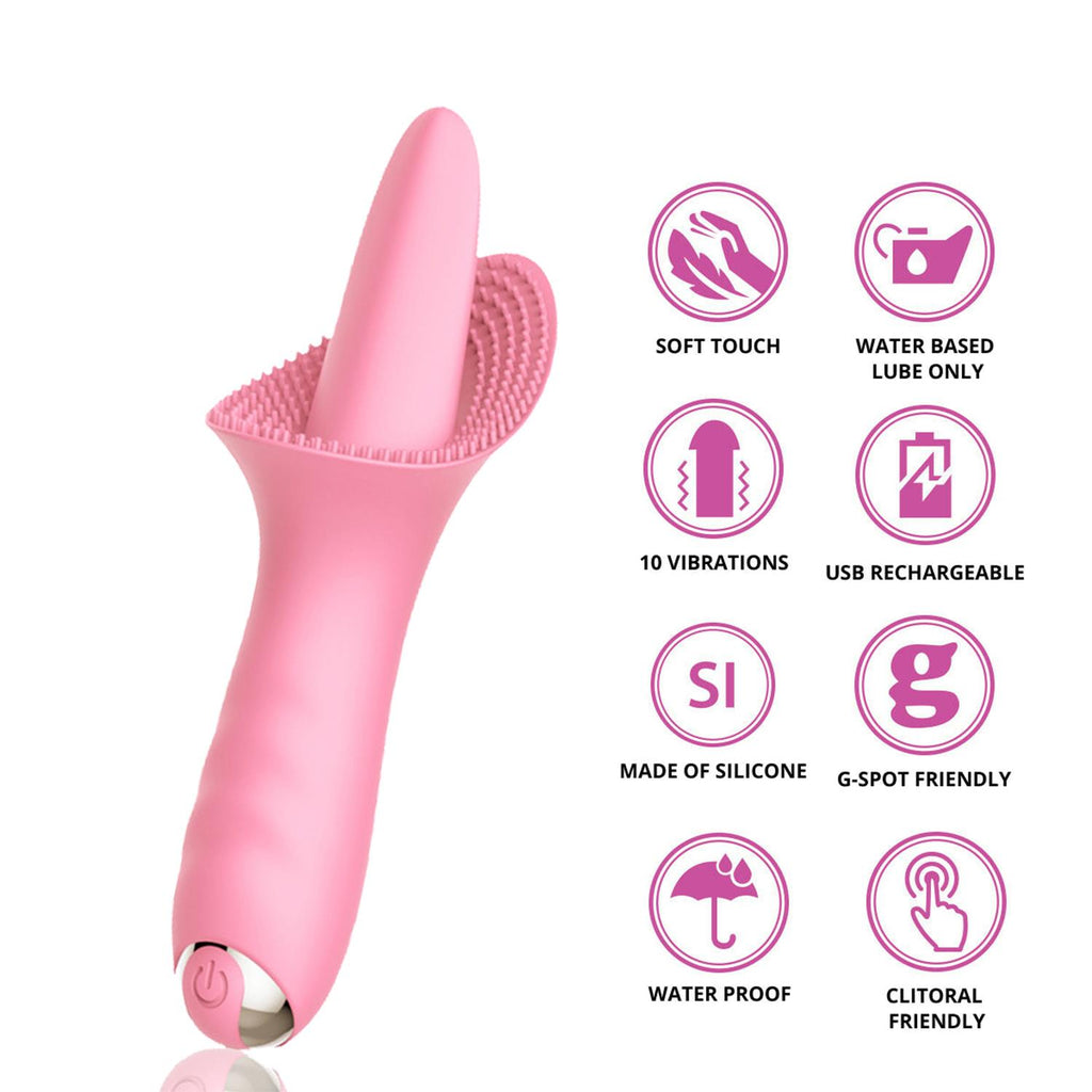 Tırtıklı Dil Vibratör Pembe