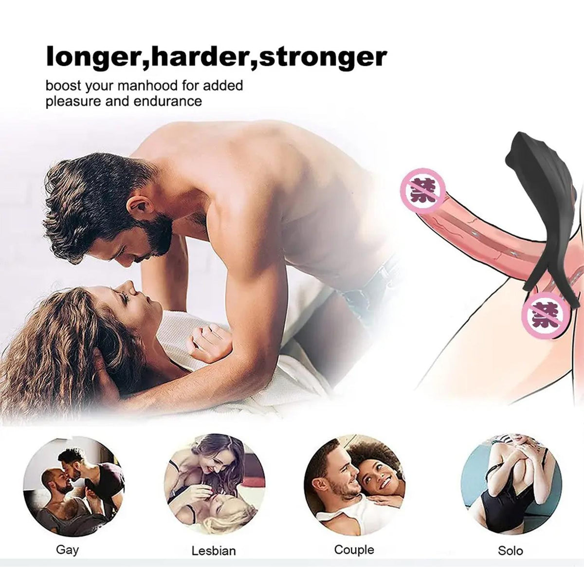 Titreşimli Büyük Penis Halkası Siyah