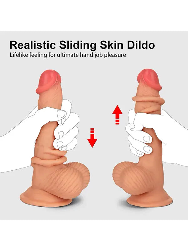 7.6" Dual Layer Oynar Derili Realsitik Dildo 19 cm