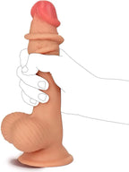 7.6" Dual Layer Oynar Derili Realsitik Dildo 19 cm