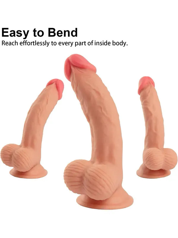7.6" Dual Layer Oynar Derili Realsitik Dildo 19 cm