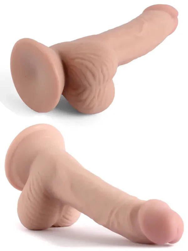 7.6" Dual Layer Oynar Derili Realsitik Dildo 19 cm