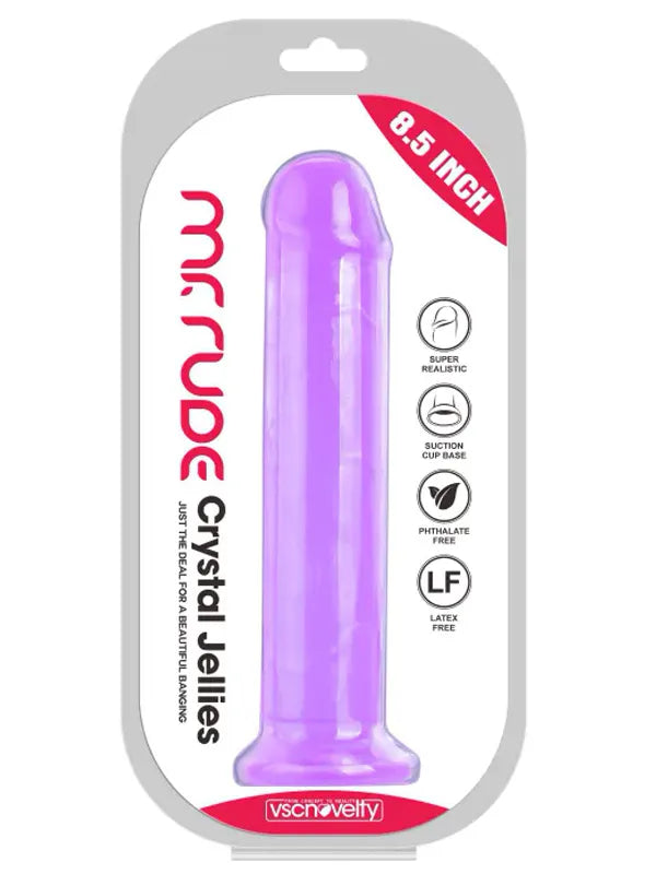8.5" Realistik Mor Jel Dildo 21.5 cm