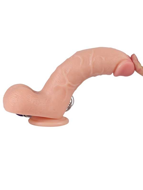 Vibrating Realistik Dokulu Titreşimli Dildo 21 cm